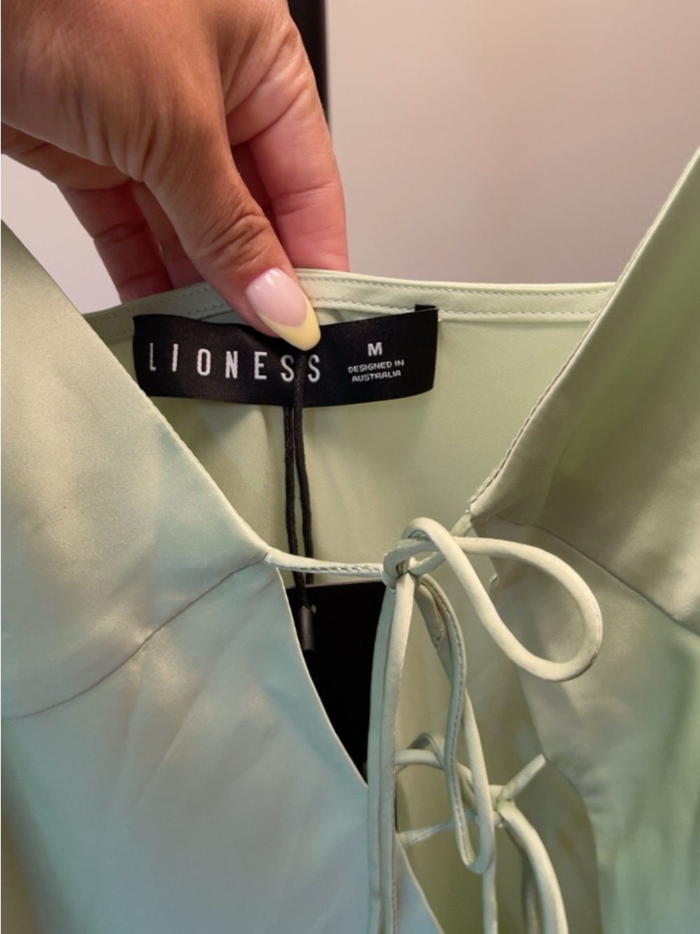 Lioness Light Green Satin Maxi Dress - Picture 6 of 7